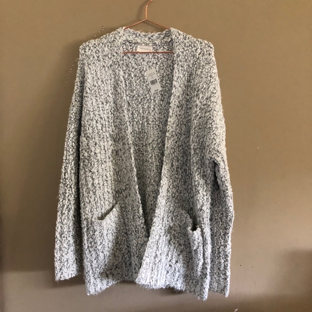 Chunky two tone popcorn cozy cardigan